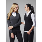 Biz V-Neck Womens Knit Vest